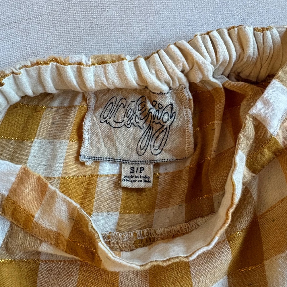 Ace and Jig Gingham Skirt in Golden Yellow - Picture 7 of 8